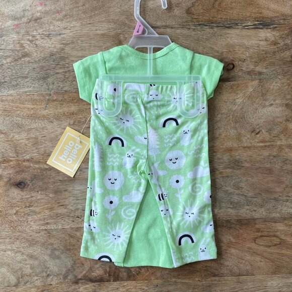 NEW 2Pc 3-6M Green Bunny Onesie & Pant Outfit - Picture 2 of 4